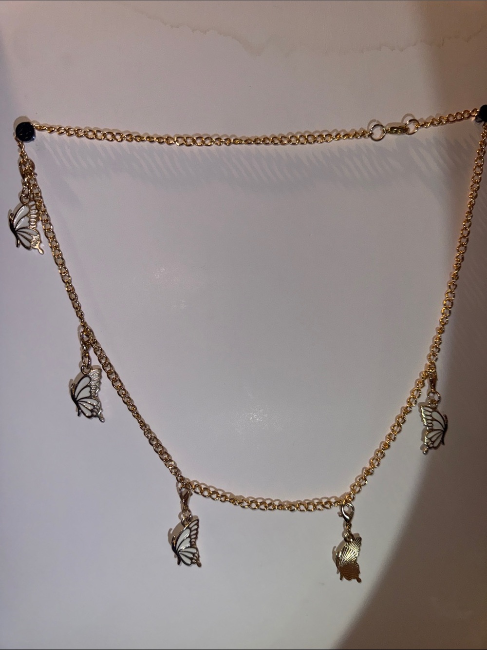 Gold Butterfly Charm Layered Necklace - Women Jewelry